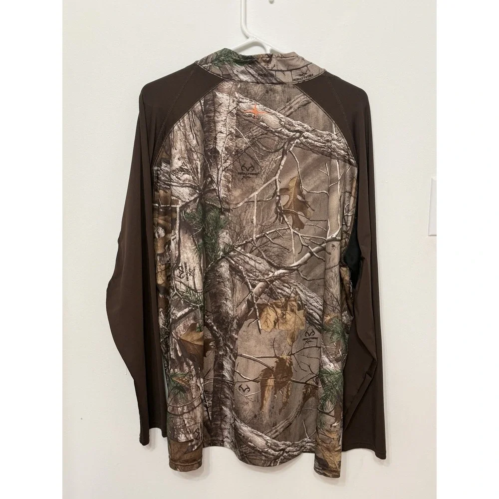 Habit Realtree Xtra Camo Scent Brown 1/4 Zip Pullover Shirt‎ XL Hunting Outdoors - Picture 4 of 5